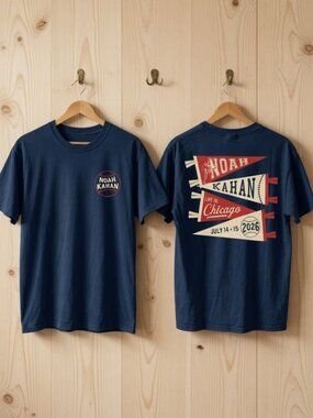 Noah Kahan Chicago 2026 Wrigley Field In Illinois T-Shirt Navy
